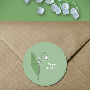 Botanische Lily-the-Valley-Pastel-Blume Aufkleber