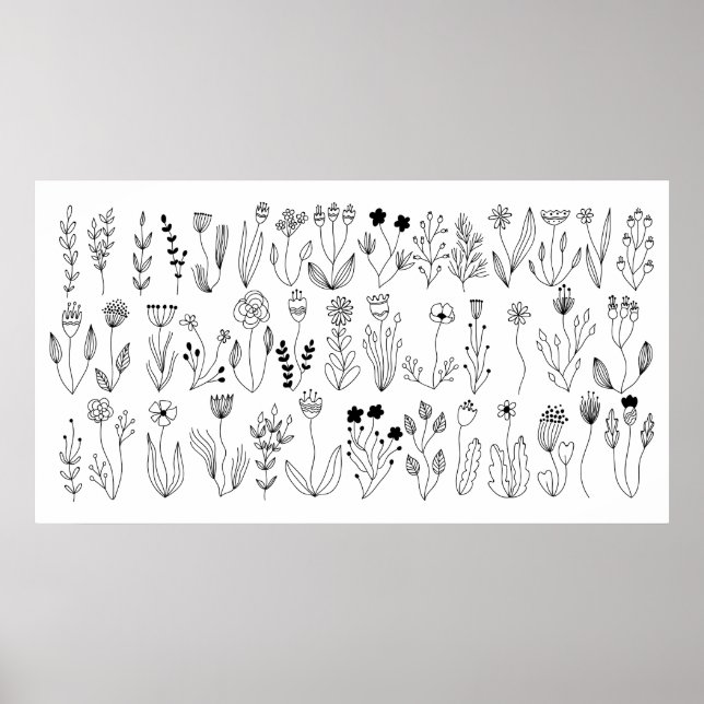 Botanische Linie Art Poster (Vorne)