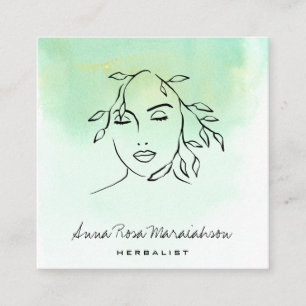 *~* Botanische Linie Art QR Weibliche Vegetation  Quadratische Visitenkarte