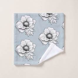 Botanische Linie Kunst: Anemone Waschlappen