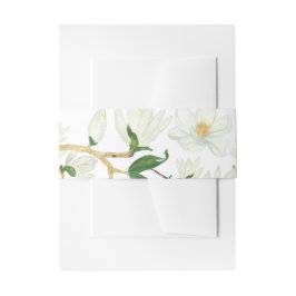 Botanische Magnolia-Blume Einladung Bauchband Einladungsbanderole