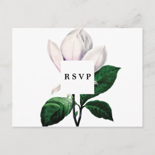 botanische Magnolie Hochzeit RSVP Postkarte