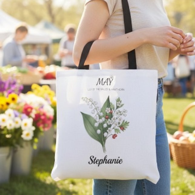 Botanische Maigeburtsblume Geburtstag (Garden Botanical Lily of the Valley – May Birth Month Bag)