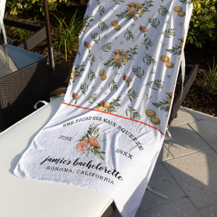 Botanische Mandarine Citrus Bachelorette Weekend Strandtuch