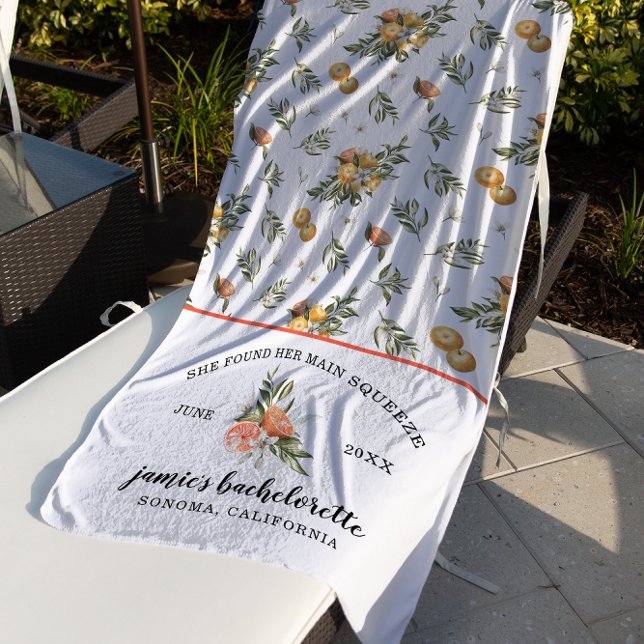 Botanische Mandarine | Citrus Bachelorette Weekend Strandtuch (Von Creator hochgeladen)