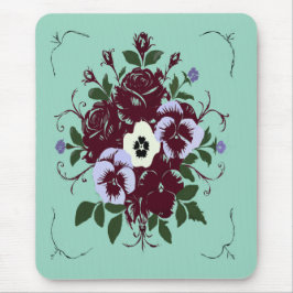 Botanische Mausmatte – Veilchenstrauß Mousepad