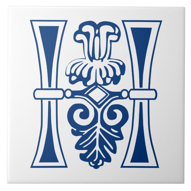 Botanische mittelalterliche Dekorative Hauptstadt  Fliese (Vorderseite)