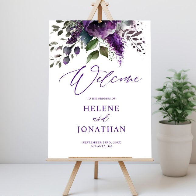 Botanische Moderne Elegante Hochzeit Willkommen Poster (Botanical Modern Elegant Wedding Welcome Poster)