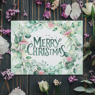 Botanische Moderne Eukalyptus Grüne Weihnachten Einladung