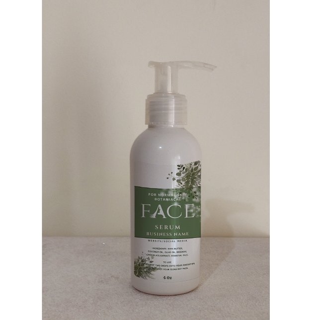 Botanische Moderne Funkeln FACE-Serumlabel (Von Creator hochgeladen)