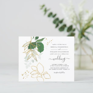 Botanische Moderne Imitate - Gold-Blätter Hochzeit