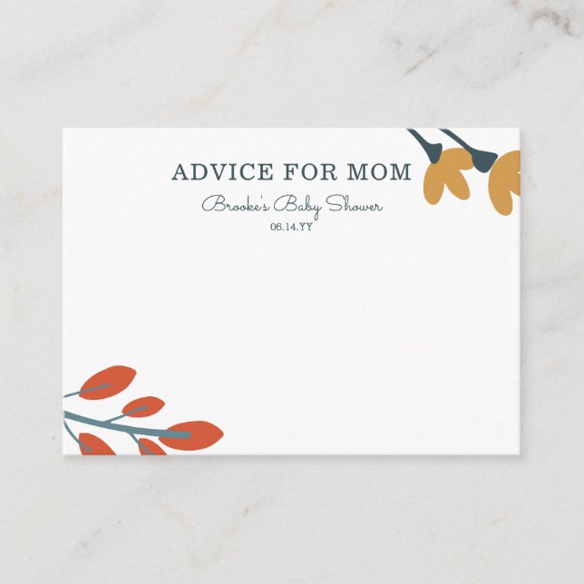 Botanische Mommy Advice Cards fallen Hinweiskarte (Vorderseite)