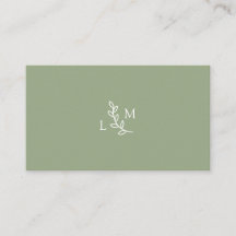 Botanische Monogram Laurel Green Business Card