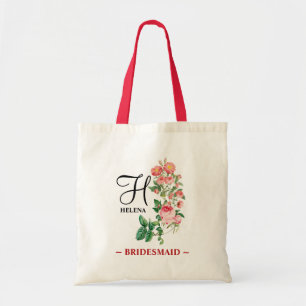 Botanische Monogramm-Bridesmaid Tragetasche