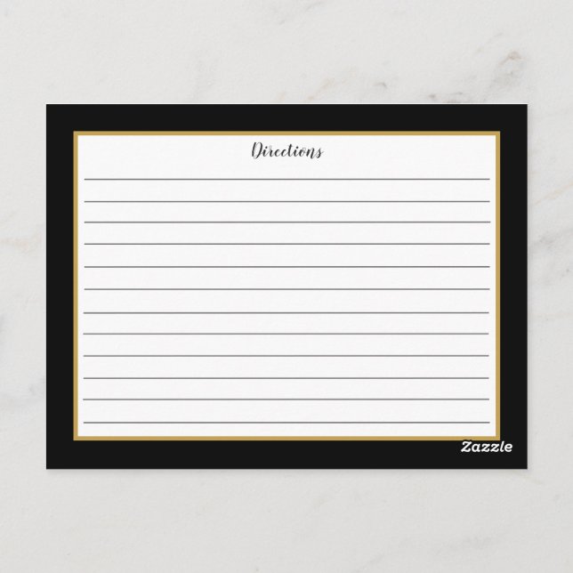 Botanische Monogramm-Rezept-Karte aus schwarzem Go Postkarte (Rückseite)