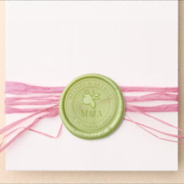 Botanische Monogrammlemonen Wachssiegel Selbstklebend