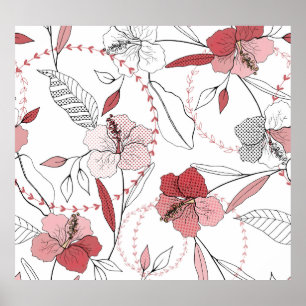 Botanische Motive: Abgeschiedene Blume Vintag Poster