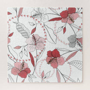 Botanische Motive: Abgeschiedene Blume Vintag Puzzle