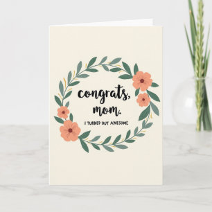 Botanische Muster-Gratulationskarte für Mama Karte