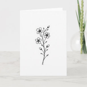 Botanische Muttertags-Linienkunstkarte Karte