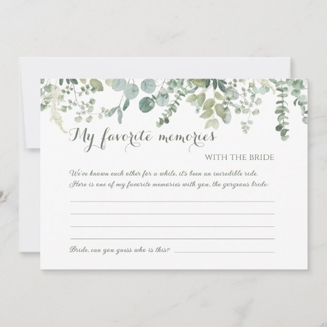 Botanische My Favorite-Erinnerungen mit der Brautk Einladung (Vorderseite)
