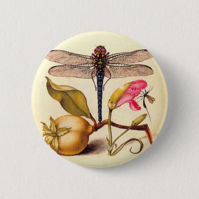 Botanische Natur der Libelle Button (Vorderseite)