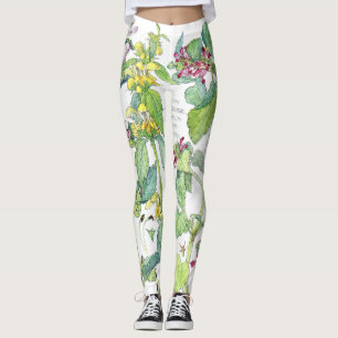 Botanische Nessel-Blumen ganz über Druck-Leggings Leggings