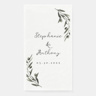 Botanische Olive Branch Blätter Italienische Hochz Serviette