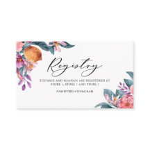 Botanische Orangen- und Blütenregisterkarte