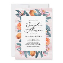 Botanische Orangen und rosa Blüten Paare Dusche