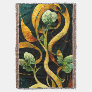 Botanische Orchideen-Grüntöne & Goldtöne Decke