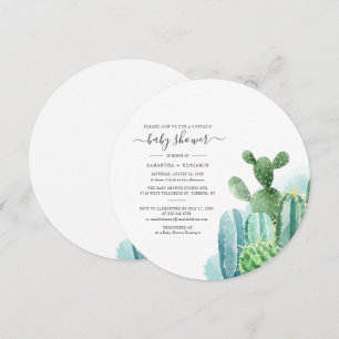 Botanische Paare Baby Shower Kakteen Schrift Pflan Einladung