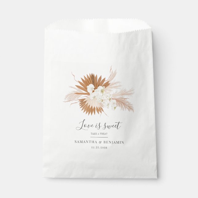 Botanische Pampas Grass Terracotta Hochzeit Geschenktütchen (Vorderseite)