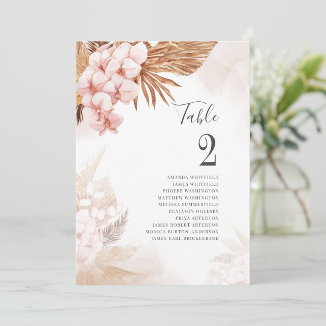 Botanische Pampas Grass Terracotta Tischnummer 2 (Stehend Vorderseite)