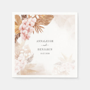Botanische Pampas Grass Terracotta Wedding Party Serviette