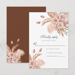 Botanische Pampas Grass Wasserfarbe RSVP Karte