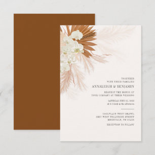 Botanische Pampas Wüstenpalmen Hochzeit Einladung