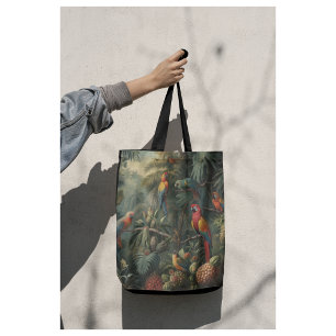 Botanische Papageienlandschaft und Ananas