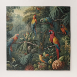 Botanische Papageienlandschaft und Ananas Puzzle