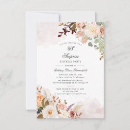 Botanische Pastelparty 60. Geburtstagsparty Einladung