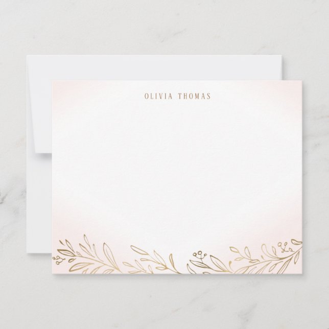 Botanische personalisierte Stationerie aus Rost un Mitteilungskarte (Vorderseite)