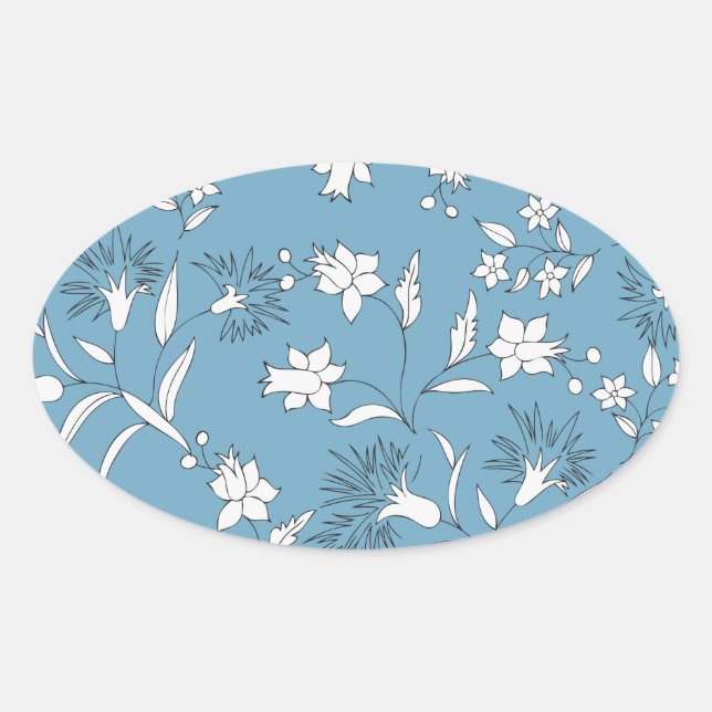 botanische Pflanze Ovaler Aufkleber (Vorderseite)