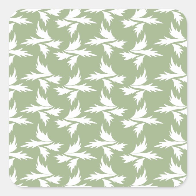 botanische Pflanze Quadratischer Aufkleber (Vorderseite)