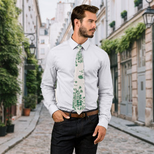 Botanische Pflanzen Vintage Grün Personalisierter Krawatte