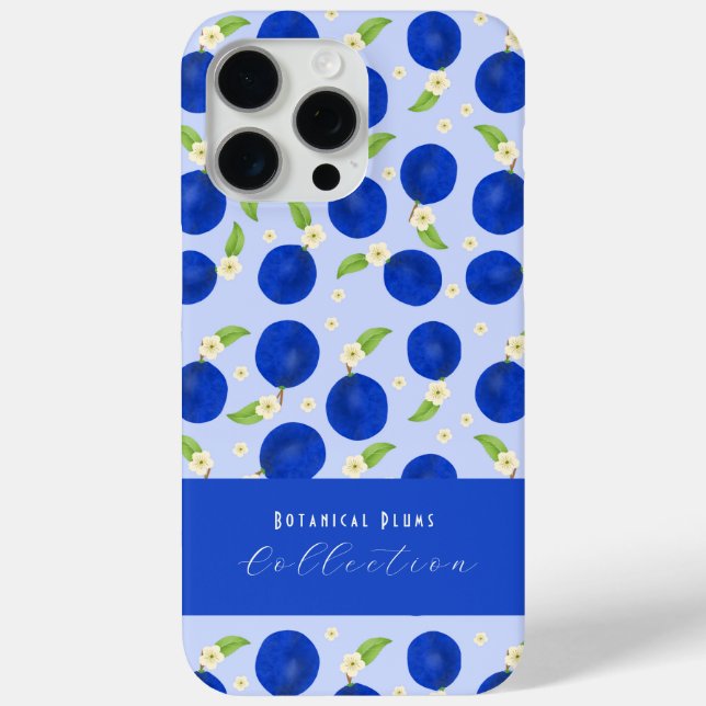 Botanische Pflaumen-Kollektion Blau Case-Mate iPhone Hülle (Rückseite)