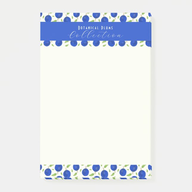 Botanische Pflaumen Kollektion Elfenbein Post-it Klebezettel (Vorderseite)