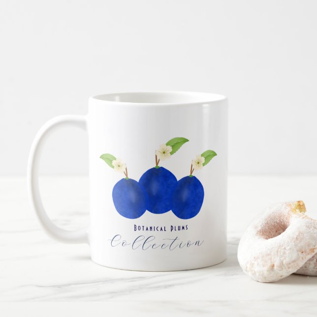 Botanische Pflaumen-Kollektion Kaffeetasse (Mit Donut)