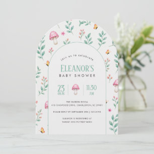 Botanische Pilz-Baby-Shower-Einladung Einladung