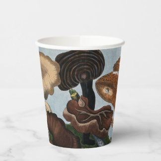 Botanische Pilztassen aus Papier Pappbecher