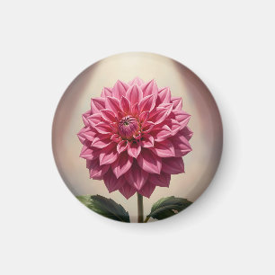 Botanische Pinke Dahlienblüte Magnet